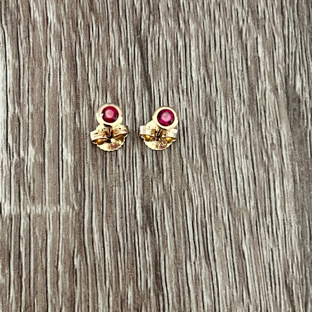 Ruby Stud Earrings - image 2